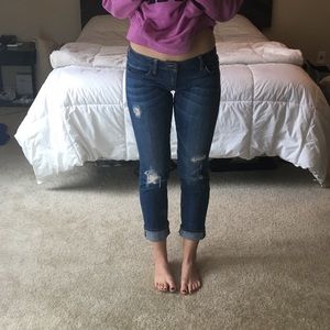 SOLD - Boyfriend Capri Destroyed Jeans